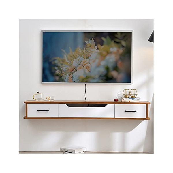 Meuble TV Flottant, étagère TV pour téléviseur Mural, Console multimédia Murale, Support de Rangement Moderne pour Centre de 