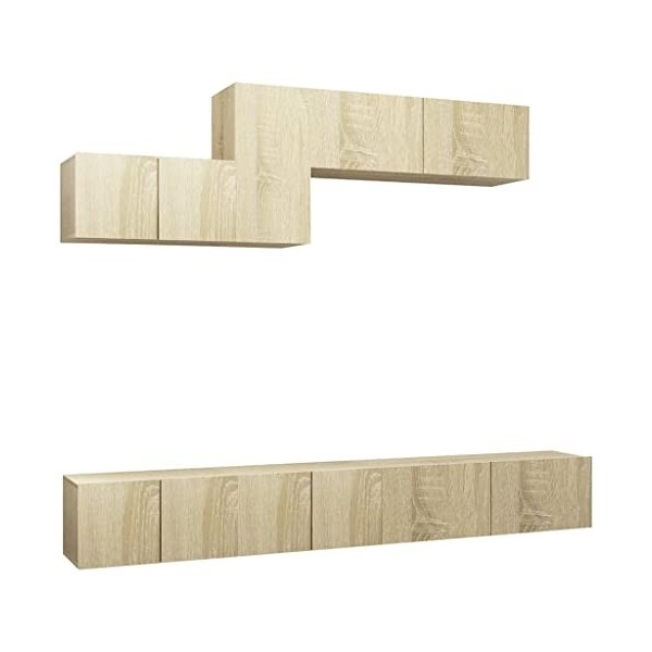 WREWING Meuble TV,Support pour Téléviseur Jusqu’à 50-80 Pouces,Table Télé avec Étagères Réglables,Bas Table TV Support de Tél