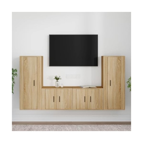 VEEKI Meuble TV, Meuble TV Suspendu, Meuble TV Industriel, Meuble TV Bois, Meuble Chambre, Convient pour Salon ou Chambre, En