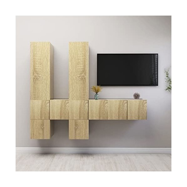 Meuble TV,Banc TV,Meuble TV Suspendu,Étagère TV Flottante, Support de Télévision Flottant Fixé au Mur Centre de Console Multi