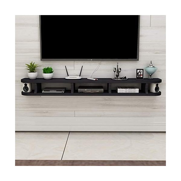 Étagère Flottante Chambre Salon Étagère Murale Meuble de télévision Mural Routeur WiFi Décodeur Lecteur DVD Petit Haut-Parleu