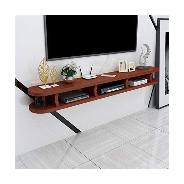 Étagère Flottante Chambre Salon Étagère Murale Meuble de télévision Mural Routeur WiFi Décodeur Lecteur DVD Petit Haut-Parleu