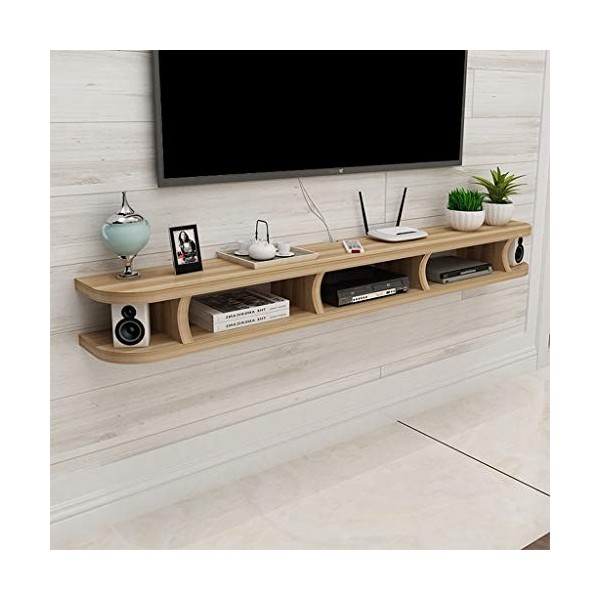 Étagère Flottante Chambre Salon Étagère Murale Meuble de télévision Mural Routeur WiFi Décodeur Lecteur DVD Petit Haut-Parleu