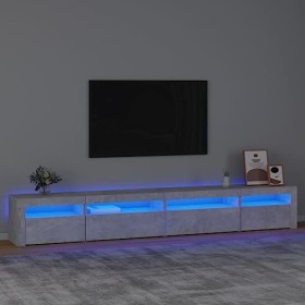 FAMIROSA Meuble TV avec lumières LED Gris béton 270x35x40 cm 54.1KG 