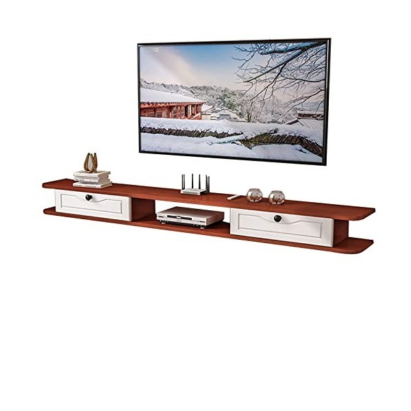 SORVA Meuble TV Mural Étagère Flottante pour Composants de Meuble TV, Centre de Divertissement pour étagère TV Murale, Meuble