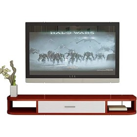 Meuble TV, meuble bas TV, étagères flottantes, console multimédia TV murale, 80/100/120/140/160 cm, panneau quatre couleurs, 