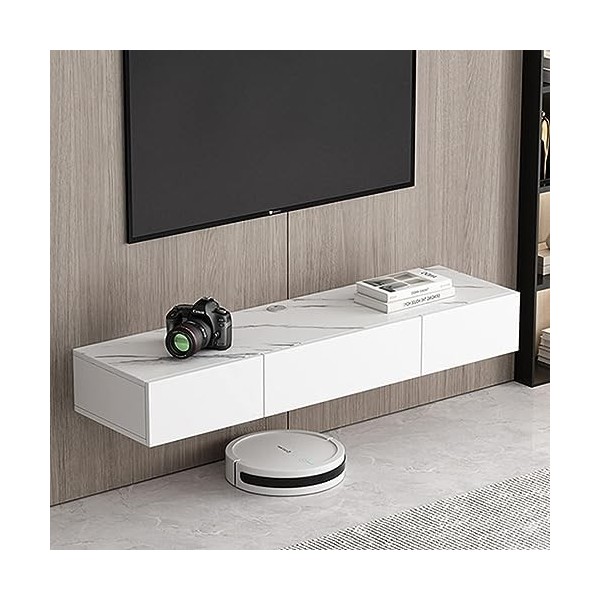 Tableau Bas TV - 100/120/140cm Console Multimédia Murale Moderne pour Centre De Divertissement, Tableau TV, Étagère Flottante
