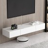 Tableau Bas TV - 100/120/140cm Console Multimédia Murale Moderne pour Centre De Divertissement, Tableau TV, Étagère Flottante