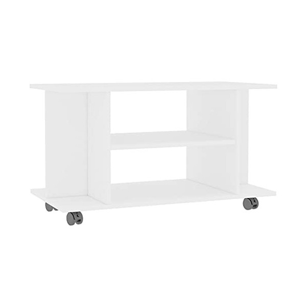 Meuble TV, Meuble TV Meuble TV Console de Rangement Meuble TV Meuble TV Meuble TV à roulettes Blanc 80x40x40 cm Aggloméré