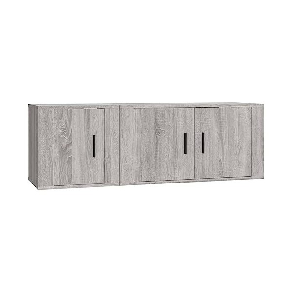 Meuble TV 2 pièces en bois Sonoma gris