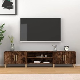 RAUGAJ Centres de divertissement et meubles TV - Meuble TV en chêne fumé - 180 x 31,5 x 40 cm - Bois dingénierie