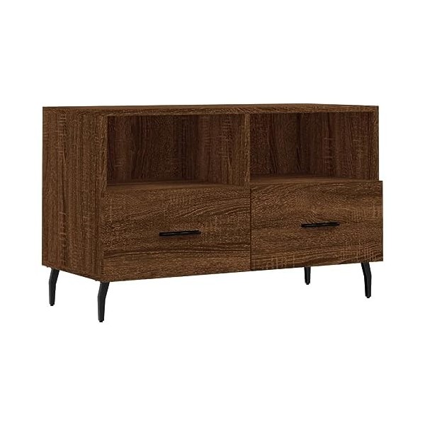 RAUGAJ Centres de divertissement et meuble TV - Meuble TV en chêne marron - 80 x 36 x 50 cm - Bois dingénierie