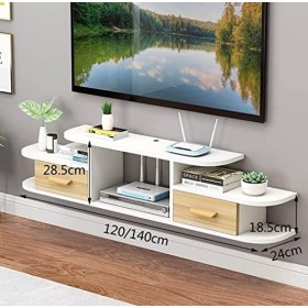 URBERY Meuble TV Mural, Économisez De lespace Meuble TV Flottant, Support De Divertissement Suspendu pour Routeur Set Top Bo