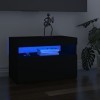TEKEET Centres de divertissement et meubles TV - Meuble TV avec lumières LED - 2 pièces - Noir - 60 x 35 x 40 cm