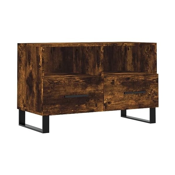 RAUGAJ Centres de divertissement et meubles TV - Meuble TV en chêne fumé 80 x 36 x 50 cm - Bois dingénierie