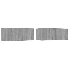 RAUGAJ Centres de divertissement et meubles TV - 2 pièces - Gris Sonoma - 80 x 30 x 30 cm - Bois dingénierie