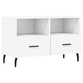 RAUGAJ Centres de divertissement et meuble TV - Meuble TV blanc 80 x 36 x 50 cm - Bois dingénierie