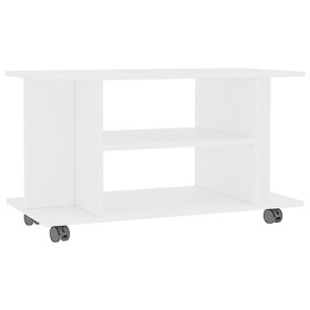 VEEKI Meuble TV, Meuble TV Suspendu, Meuble TV Blanc, Meuble TV Industriel, Meubles de Salon, Salon, Chambre, Cadre en Acier,