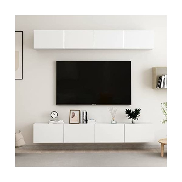 VEEKI Meuble TV, Meuble TV Suspendu, Meuble, Meuble TV avec Rangement，Meuble Industriel, Convient pour Salon ou Chambre, Meub