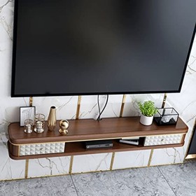 Meuble TV pour salon mural flottant - Meuble TV mural flottant - Armoire de décoration murale de fond de salon - Cloison susp