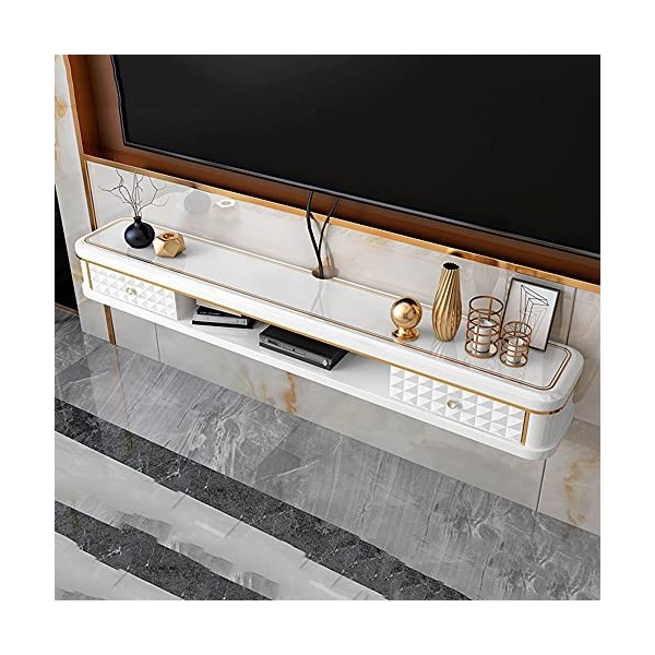 Meuble TV pour salon mural flottant - Meuble TV mural flottant - Armoire de décoration murale de fond de salon - Cloison susp