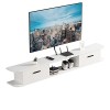 FPIGSHS Meuble TV Suspendu Bois - Support TV Mural Console Multimédia Murale pour Salon Chambre,Étagère De Rangement Multiméd