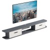 FPIGSHS Meuble TV Suspendu Bois - Support TV Mural Console Multimédia Murale pour Salon Chambre,Étagère De Rangement Multiméd