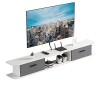 FPIGSHS Meuble TV Suspendu Bois - Support TV Mural Console Multimédia Murale pour Salon Chambre,Étagère De Rangement Multiméd