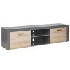 PEGANE Meuble TV 2 Portes Coloris Artisan/Anthracite