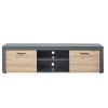 PEGANE Meuble TV 2 Portes Coloris Artisan/Anthracite