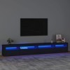 BaraSh Meuble TV avec lumières LED Noir 270x35x40 cm,Table Television Salon,Meuble TV Haut,Meuble Télé Haut