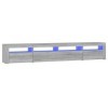 ZEYUAN Meuble TV avec lumières LED Sonoma Gris 240x35x40 cm,Meuble TV,Table Basse Salon Meuble TV,Table Basse LED Couleurs