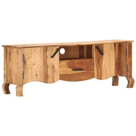 ZEYUAN Meuble TV 115 x 30 x 42 cm Bois Solide,Meuble TV,Table Basse Salon Meuble TV,Table Basse LED Couleurs