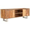 JUNZAI Meuble TV Bois de Sesham Massif avec Finition Miel 118x30x40 cm,Meuble TV,Table Basse Salon Meuble TV,Table Basse LED 