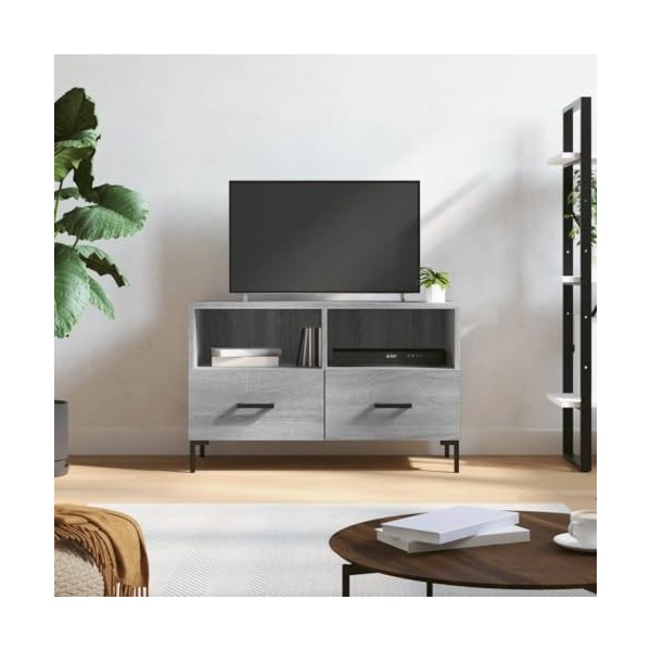 RAUGAJ Centres de divertissement et meubles TV - Meuble TV - Gris Sonoma - 80 x 36 x 50 cm - En bois dingénierie