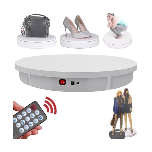 RVUEM Platine De Photographie 20,5 Pouces/220,5 LB, PréSentoir Rotatif Motorisé, Plateau Tournant Grand éCran 360°, avec TéLé