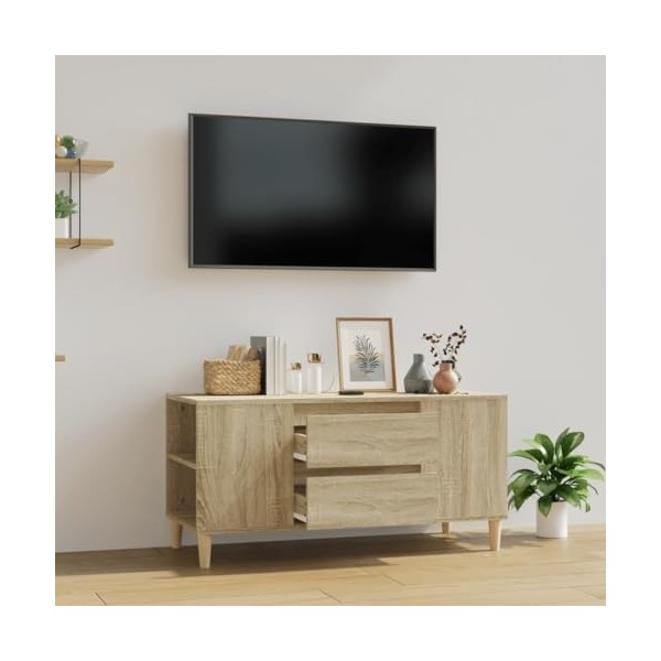 TEKEET Centres de divertissement et meubles TV - Meuble TV en chêne Sonoma - 102 x 44,5 x 50 cm - Bois dingénierie