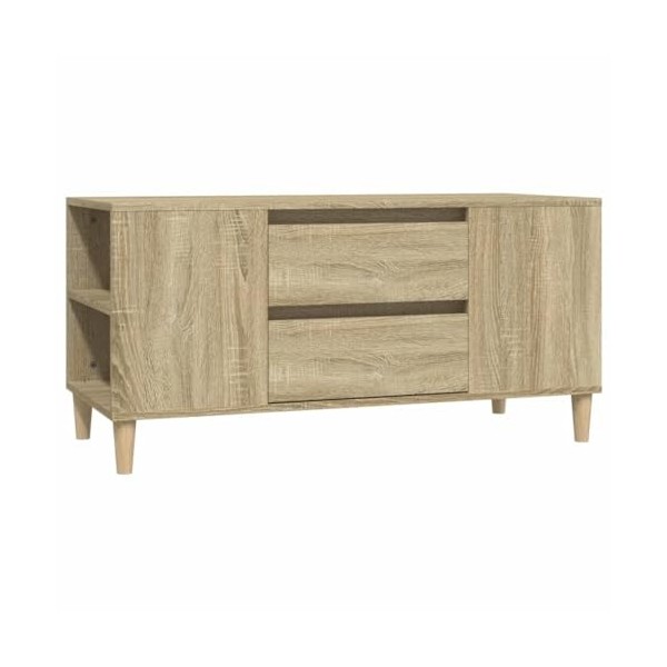 TEKEET Centres de divertissement et meubles TV - Meuble TV en chêne Sonoma - 102 x 44,5 x 50 cm - Bois dingénierie