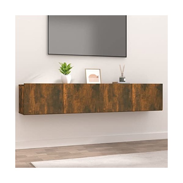 TOYOCC Centres de divertissement et meubles TV, meubles TV 2 pièces chêne fumé 80 x 30 x 30 cm en bois dingénierie