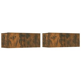 TOYOCC Centres de divertissement et meubles TV, meubles TV 2 pièces chêne fumé 80 x 30 x 30 cm en bois dingénierie