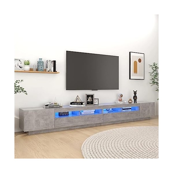 WREWING Meuble TV,Support Télé avec Étagères Réglables, euble TV à Suspendre, Lowboard Sideboard,TV,Table Télévision avec Por