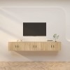 Canditree Ensemble Meubles TV Suspendu, Meuble TV Mural avec Rangement 240 cm Blanc 