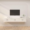 Canditree Ensemble Meubles TV Suspendu, Meuble TV Mural avec Rangement 240 cm Blanc 