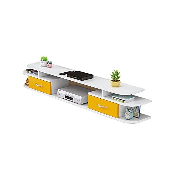 KAXGU Console Multimédia Murale Avec Tiroir Meuble Tv Flottant Meuble Console de Divertissement Étagère de Rangement Pour Lec