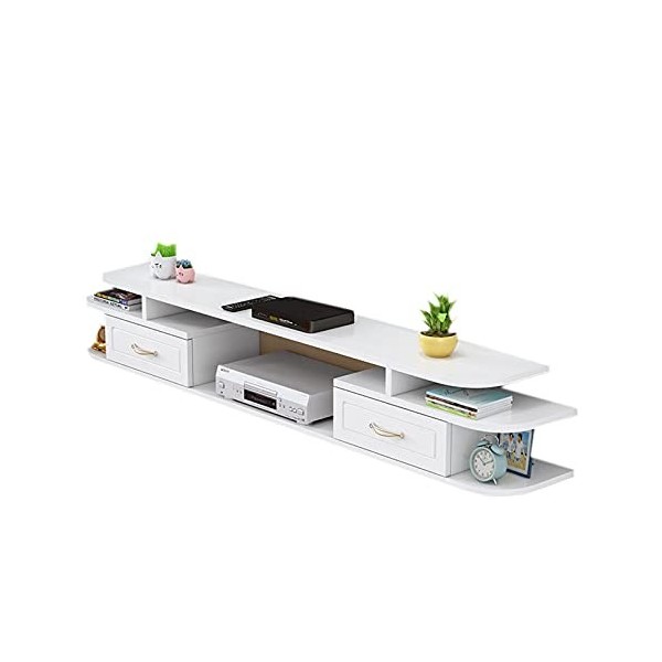 KAXGU Console Multimédia Murale Avec Tiroir Meuble Tv Flottant Meuble Console de Divertissement Étagère de Rangement Pour Lec