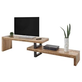 Stella Trading BEED Meuble TV Bas en Bois Massif Mango réglable Individuellement – Meuble TV de qualité supérieure au Style I