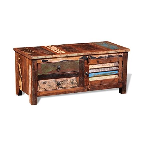 Meuble TV, Banc TV Support de Télévision Table TV Bas Armoire Basse Buffet de téléviseur Bois Massif de récupération