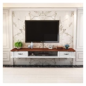 Kamnik Meuble TV Flottant de 55 Pouces, Console multimédia TV pour Centre de Divertissement Mural, Grand Banc TV de Rangement