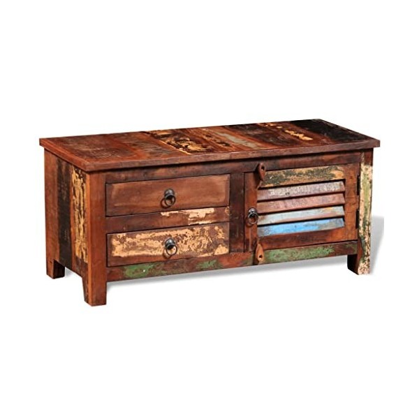 VEEKI Meuble TV, Meuble TV Suspendu, Meuble TV Industriel, Meuble TV Bois, Meuble Chambre, Convient pour Salon ou Chambre, Bu