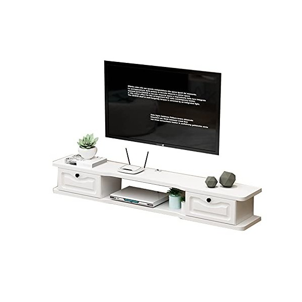 EsEntL Meuble TV en Bois/Meuble Mural Suspendu, étagère de Composant de Support TV Flottant, 120/140 cm, pour Chambre/Salon 